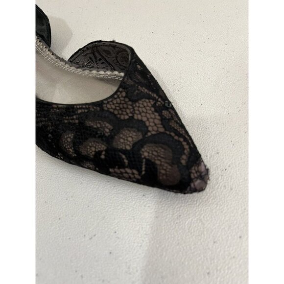 Seychelles Ballet Flat Shoes Women 9 Lace Deep Dark Secret Taupe Fabric - Picture 8 of 10